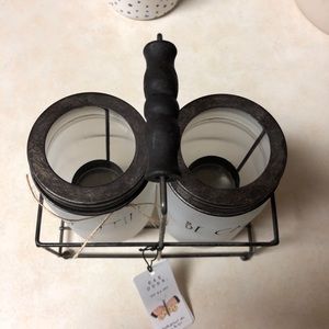 NWT Rae Dunn mason jar tea light holder